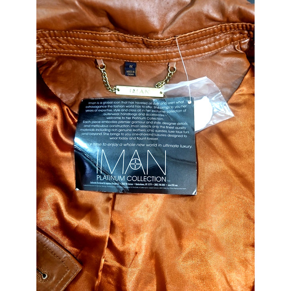 Brown Leather Trench Coat by Milan BRAND NEW WITH TAGS - Picture 7 of 11